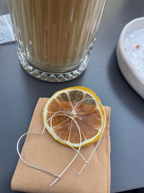 Cercei din argint Inima